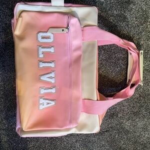 Jadelynn Brooke Pink and Cream Travel Bag